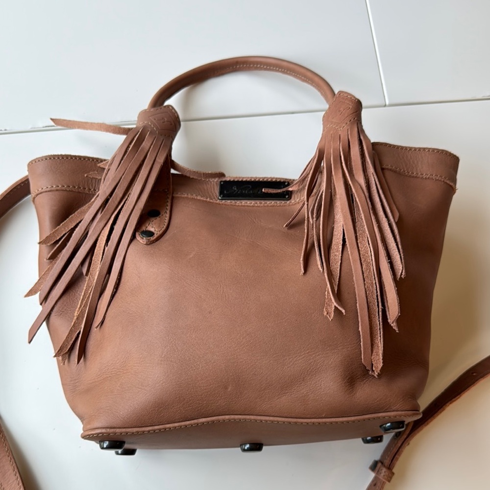 Nena & Co Mini Convertible Tote with Short Fringe Tassels NWOT